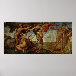 Fall från Edens trädgård av Michelangelo Poster
