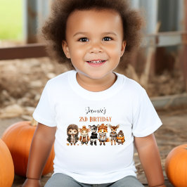 Fall Friends Cute Forest Animals 2:a födelsedagen T Shirt