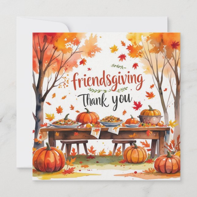 Fall Friendsgiving tackkort Tack Kort (Framsida)