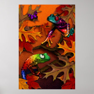 Fall Frogs Poster
