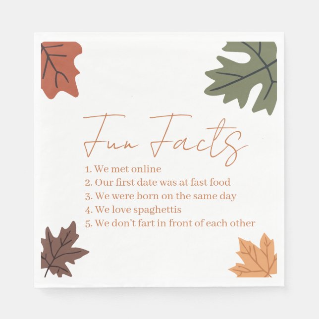 Fall Fun facts Wedding  Pappersservett (Framsidan)