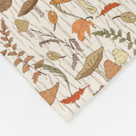 Fall Fungi och Löv - Sömlöst mönster. Fleecefilt