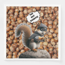 Fall Funny Squirrel Bandit Pappersservett