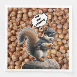 Fall Funny Squirrel Bandit Pappersservett