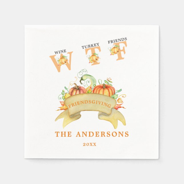 Fall Funny WTF Pumpkins Thanksgiving Feast Pappersservett (Framsidan)