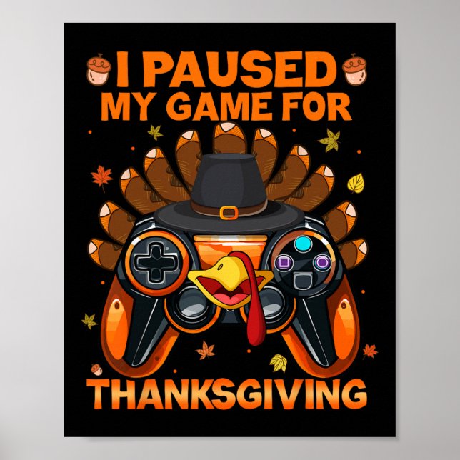 Fall Gaming Controller Turkiet Funny Boy Kids Poster (Framsidan)