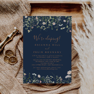 Fall Garden Wildblomme Elopement Recept Inbjudningar