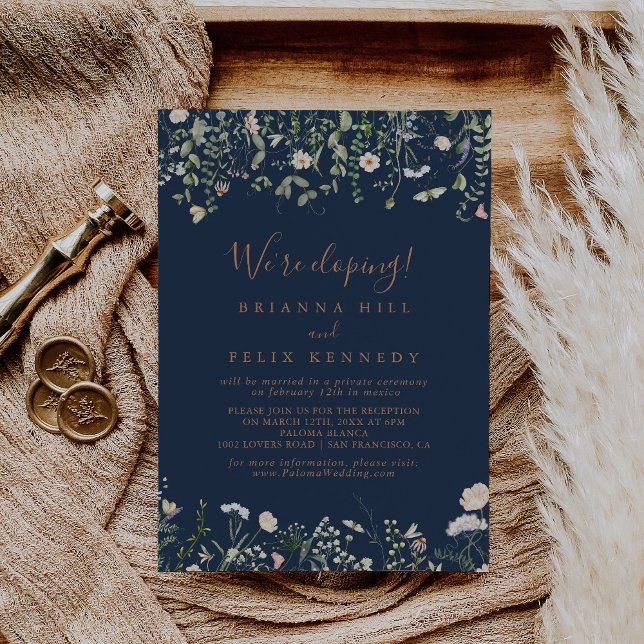 Fall Garden Wildblomme Elopement Recept Inbjudningar (Skapare uppladdad)