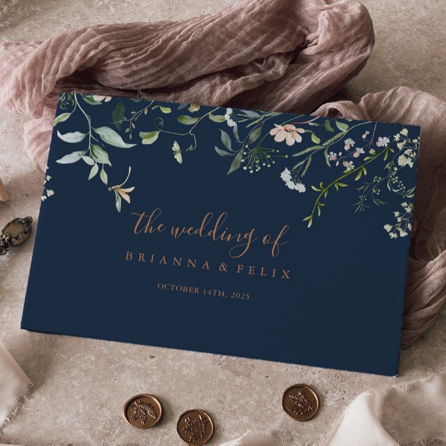 Fall Garden Wildblomminimalist Bröllop Gästböcker (Skapare uppladdad)