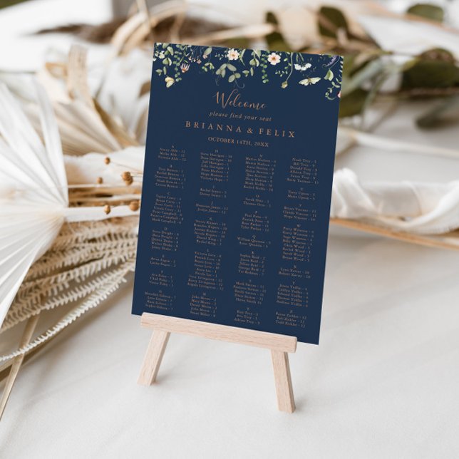 Fall Garden Wildbloms alfabetiska sittningsschema Poster (Skapare uppladdad)