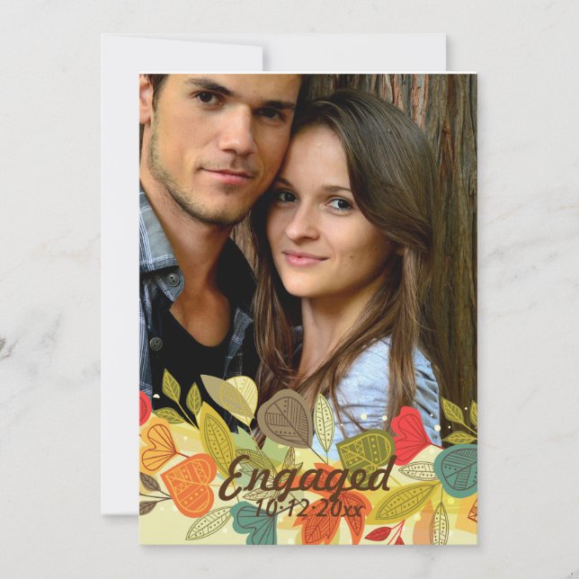 Fall Garland Photo Announcement Meddelande (Framsida)