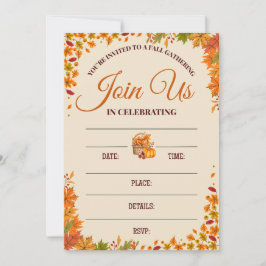 Fall Gathering Celebration Design Inbjudningar