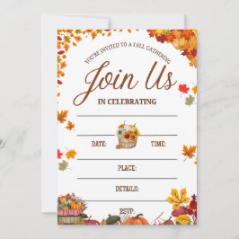 Fall Gathering Celebration Design Inbjudningar