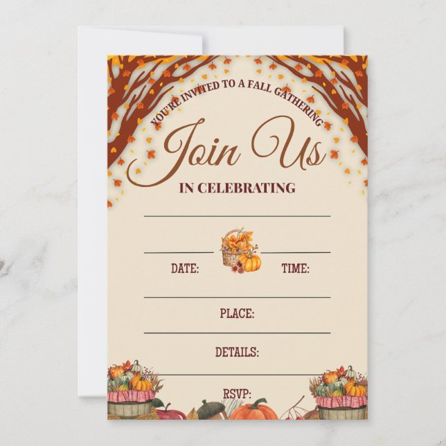 Fall Gathering Celebration Design Inbjudningar (Framsida)