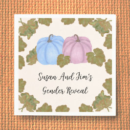 Fall Gender Reveal Little Pumpkin Theme Napkins Pappersservett