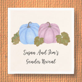 Fall Gender Reveal Little Pumpkin Theme Napkins Pappersservett