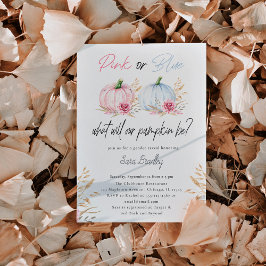 Fall Gender Reveal Pumpkin Rosa & Blue Inbjudningar