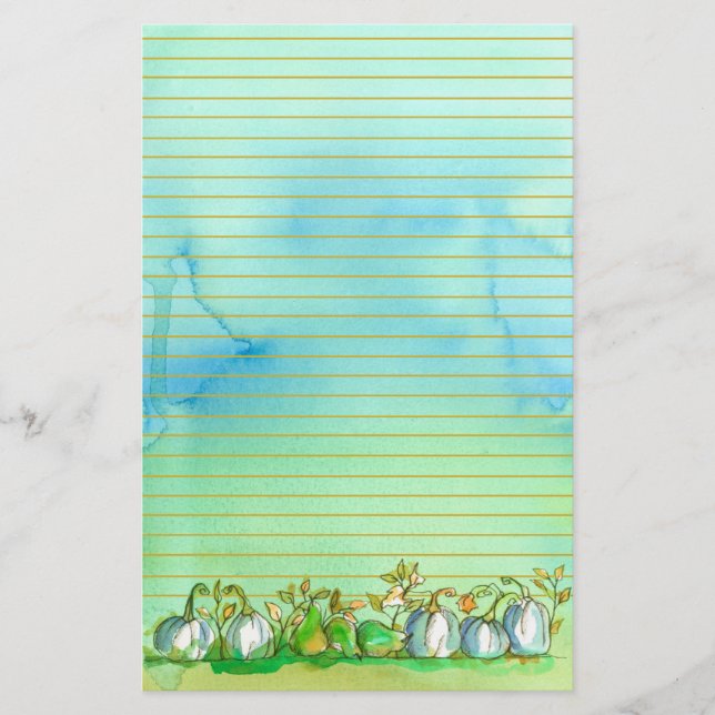 Fall Ghost Pumpkins Lining Brevpapper (Framsida)