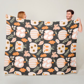Fall Ghost Skeleton Pumpkin Löv Blanket Fleecefilt