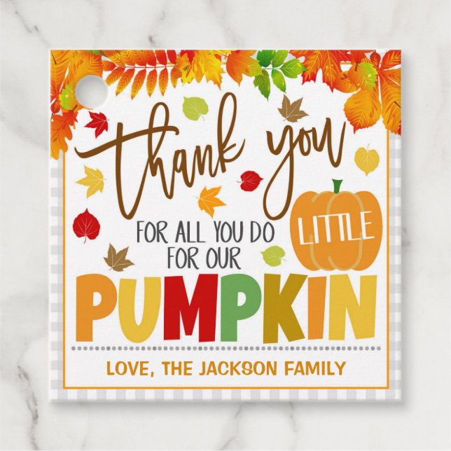 Fall Gift-Märkre Gåvor Etiketter (Framsida)