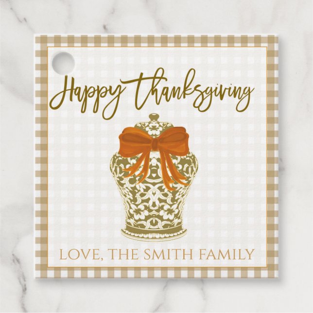 Fall Ginger Burk Gift Märkres Gåvor Etiketter (Framsida)