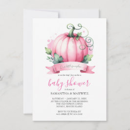 Fall Girl Baby Shower-inbjudningar Little Pumpkin Inbjudningar