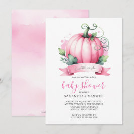 Fall Girl Baby Shower-inbjudningar Little Pumpkin Inbjudningar