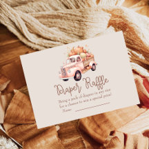 Fall Girl Baby Shower Pumpkin Lastbil Diaper Raffl