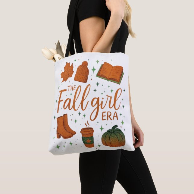 Fall girl era Tote, Autumn girl shirt gift ,TS12 Tygkasse (Närbild)