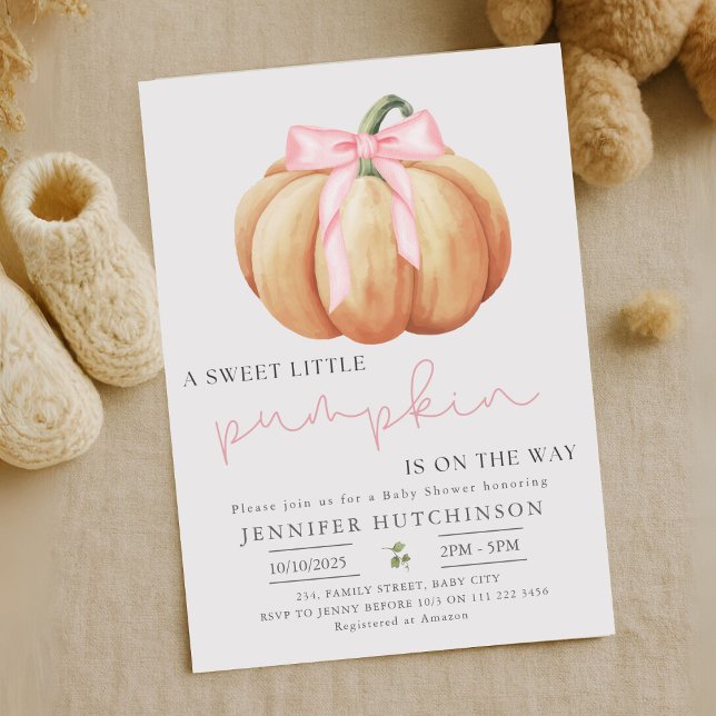 Fall Girl Pumpkin Baby Shower Inbjudningar (Fall Girl Pumpkin Baby Shower Invitation)