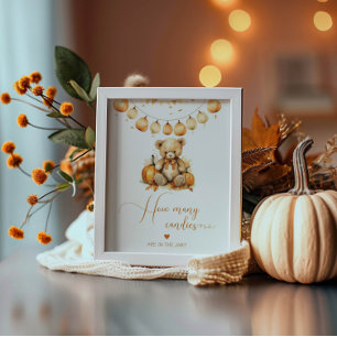 Fall, gissa hur många kaniner, babydusch poster
