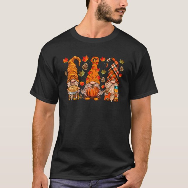 Fall Gnome  Autumn Leaves Thanksgiving Gnome Match T Shirt (Framsida)