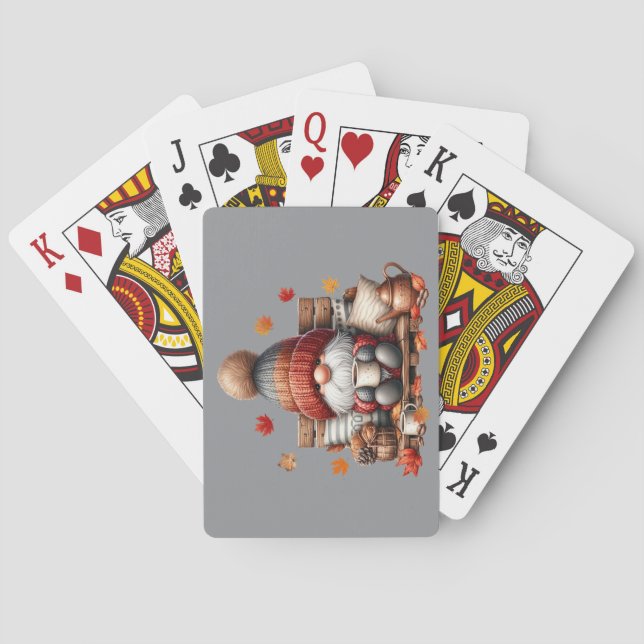 Fall Gnome Playing Cards Casinokort (Baksidan)