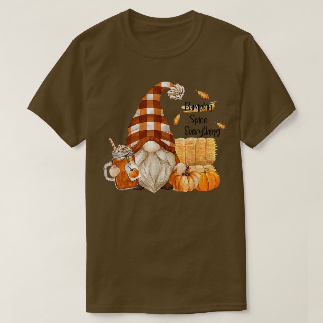 Fall Gnome Pumpkin Spice Allt Cute Gnome Hal T Shirt (Design framsida)
