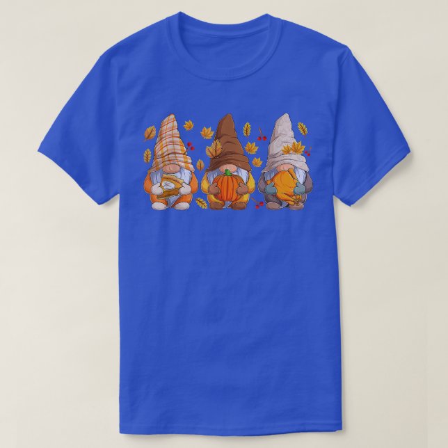 Fall Gnomes Pumpkin Autumn Leaves Halloween Thanks T Shirt (Design framsida)