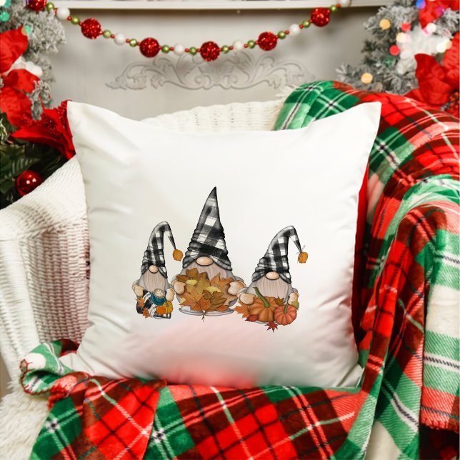 Fall Gnomes Pumpkin Thanksgiving Dekorativ kudde (Skapare uppladdad)