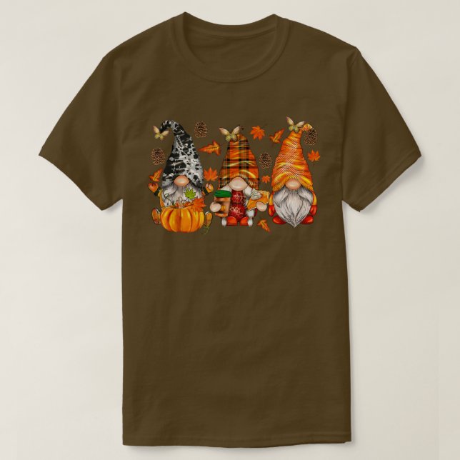 Fall Gnomes Westerna Land höstreplansvibe T Shirt (Design framsida)