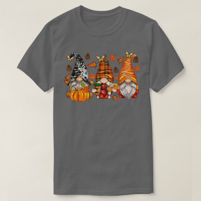 Fall Gnomes Westerna Land höstreplansvibe T Shirt (Design framsida)