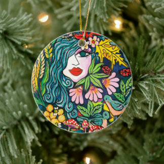 FALL GODDESS JULGRANSPRYDNAD KERAMIK