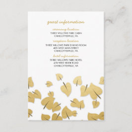 Fall Gold Foil Löv Guest Information Card Tilläggskort