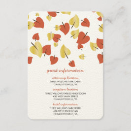 Fall Gold Foil Löv Guest Information Card Tilläggskort