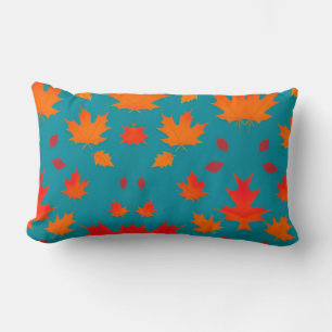Fall Golden orange löv som faller genom luft Lumbarkudde
