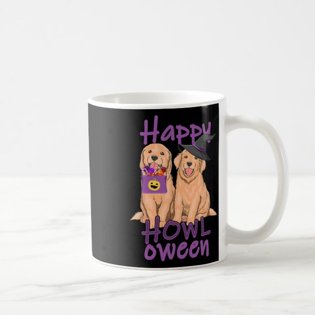 Fall Golden Retriever Älskare Halloween Lycklig Ho Kaffemugg (Höger)