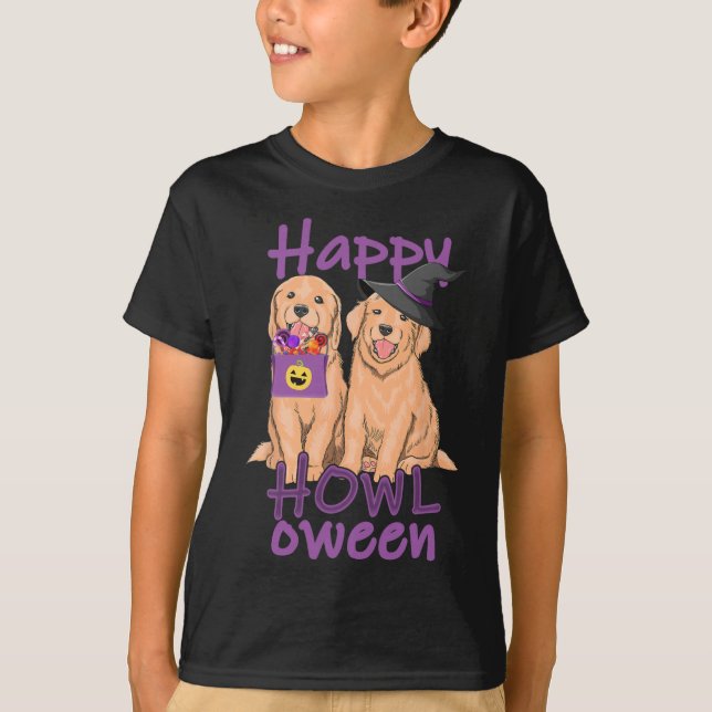 Fall Golden Retriever Älskare Halloween Lycklig Ho T Shirt (Framsida)