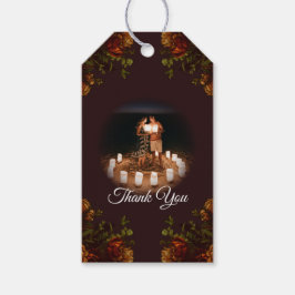 Fall Gothic Bröllop Rustic Orange Maroon Presentetikett