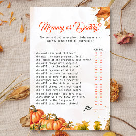 Fall Gourd Baby Shower Mamma eller pappa Game