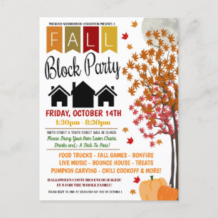 Fall-grannskapsblocket Party Inbjudan