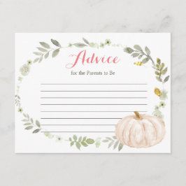 Fall Greenery Blommigt Pumpkin-rådgivningskort Tilläggskort