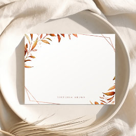 Fall Greenery Geometric Personlig Stationery Anteckningskort