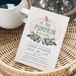 Fall Greenery Little Pumpkin Baby Shower Inbjudningar